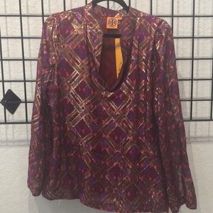 Tory Burch jewel toned silk blouse